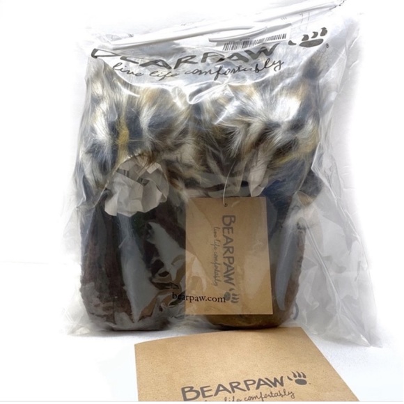 Bearpaw Plush Slippers Leopard Print Faux Fur Slides Brown Size Large 9/… - Picture 7 of 8